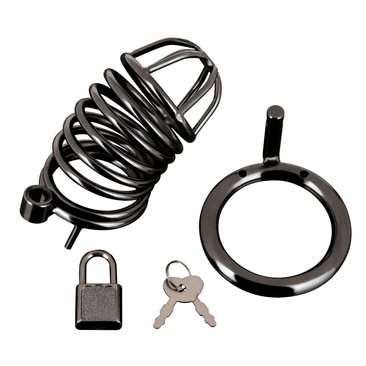 Blue Line Deluxe Chastity Cage Black - Image 4