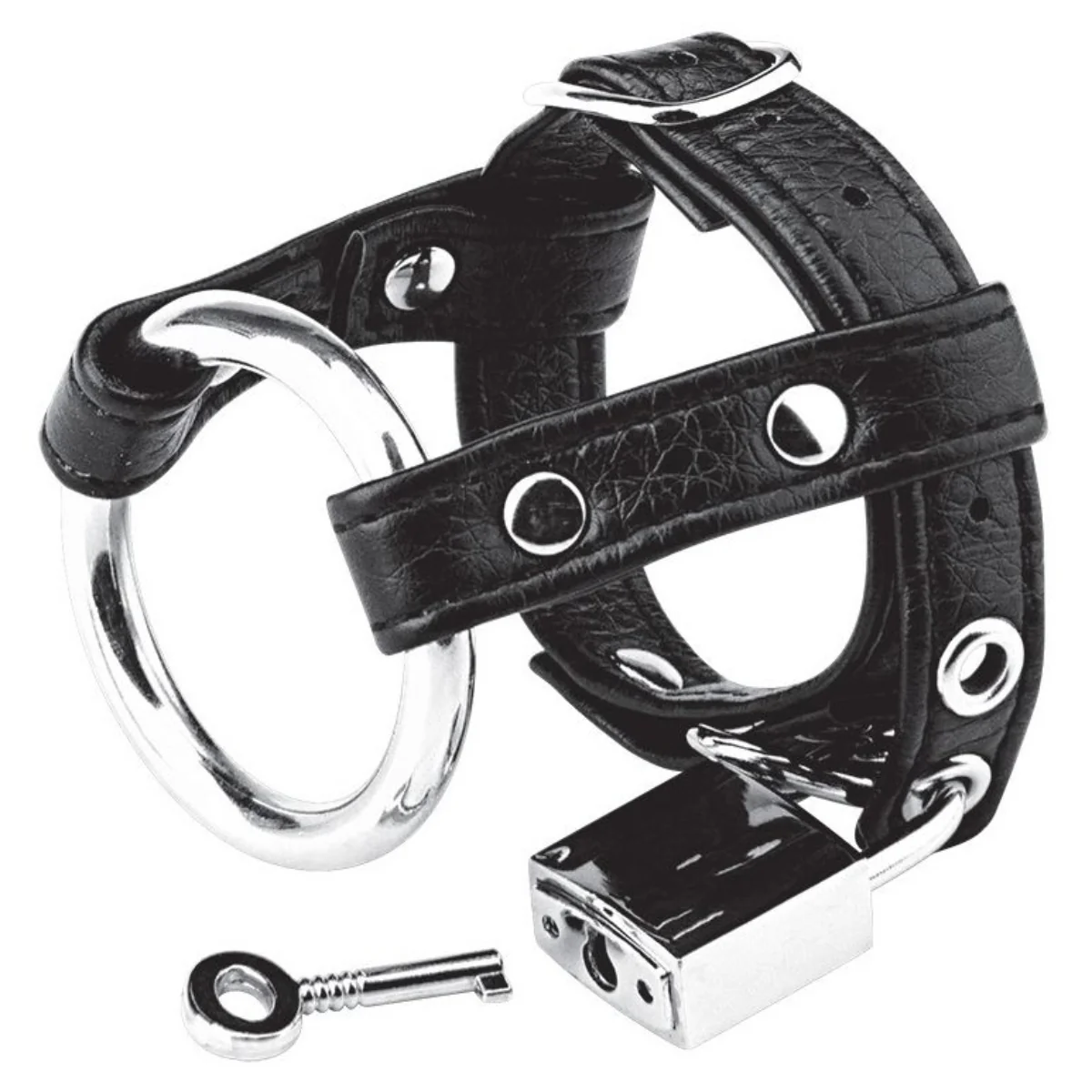 Blue Line Duo Cock And Ball Lock Black