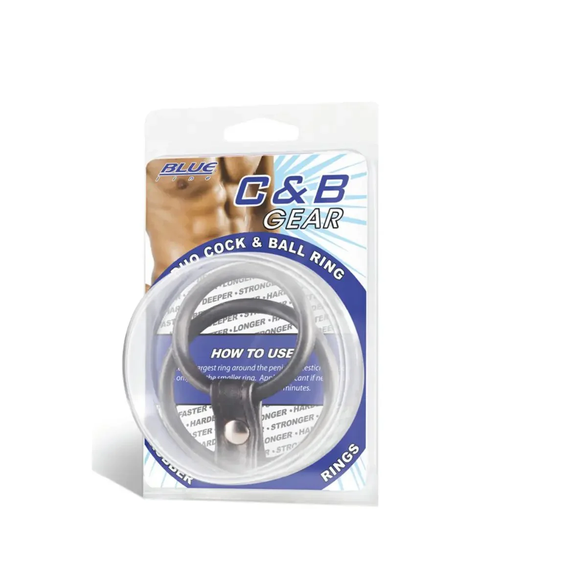 Blue Line Duo Cock & Ball Cock Ring Black - Image 2