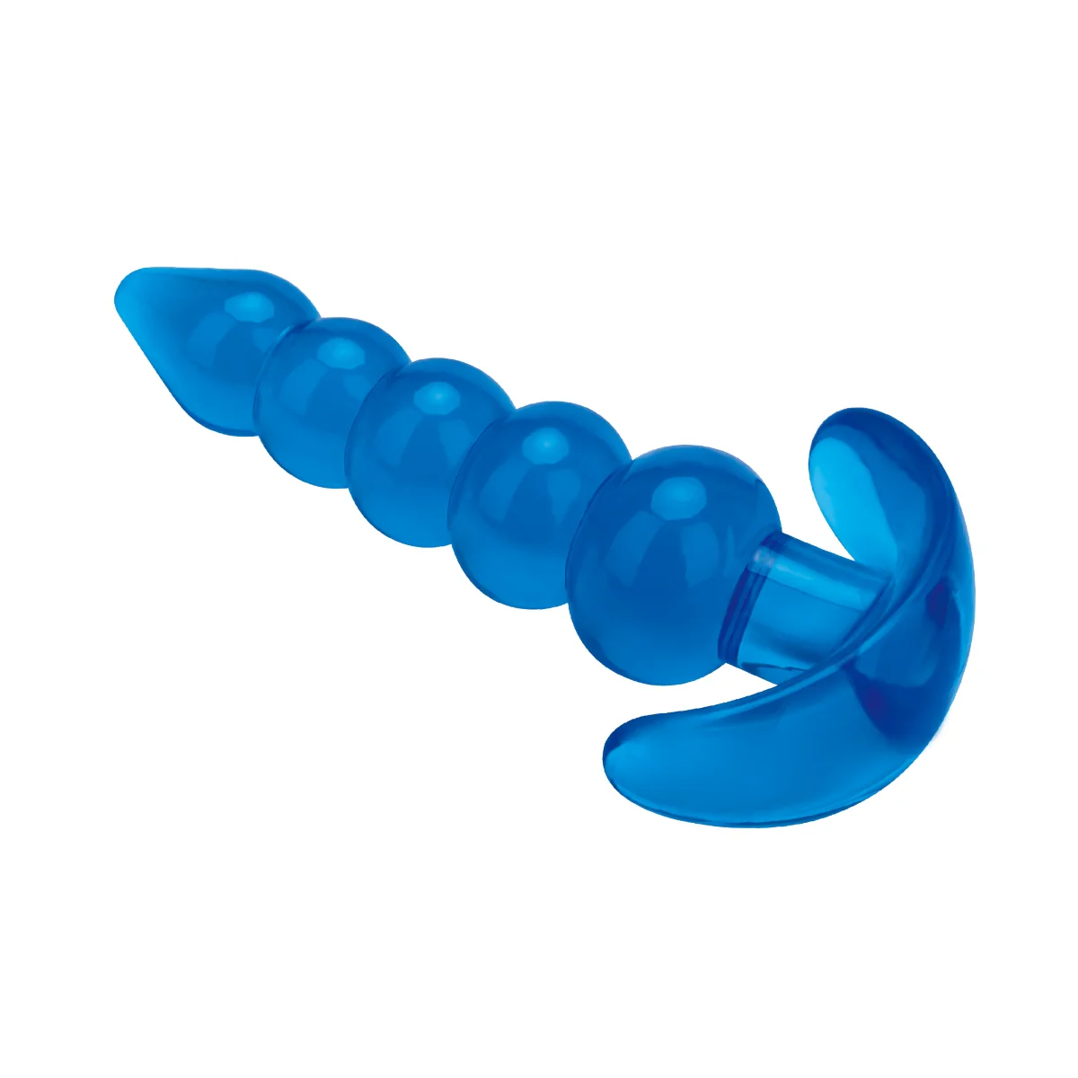 Blue Line Medium Beaded Anal Butt Plug Blue 4.5 Inch - Image 3