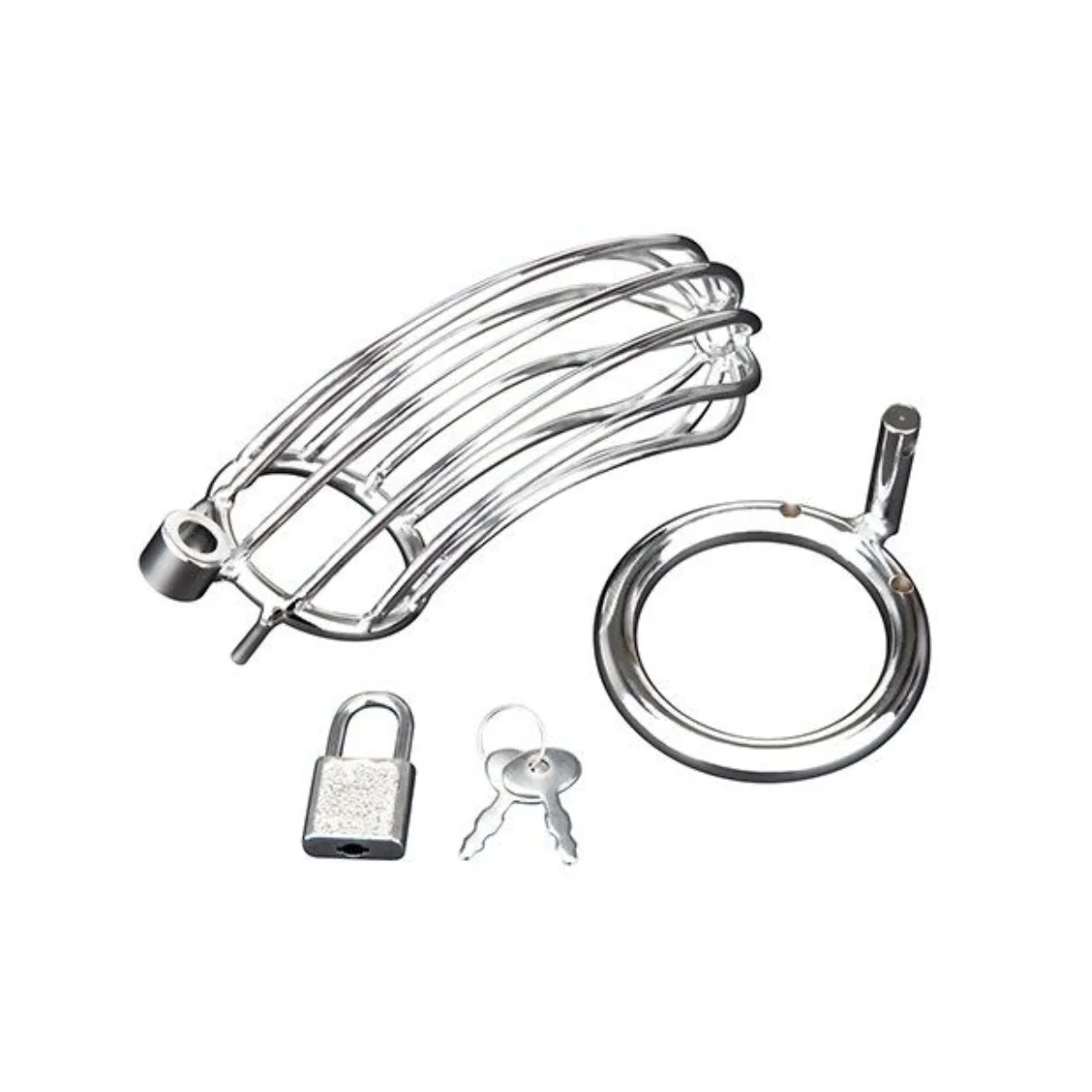 Blue Line Prisoner Cock Cage Silver - Image 4