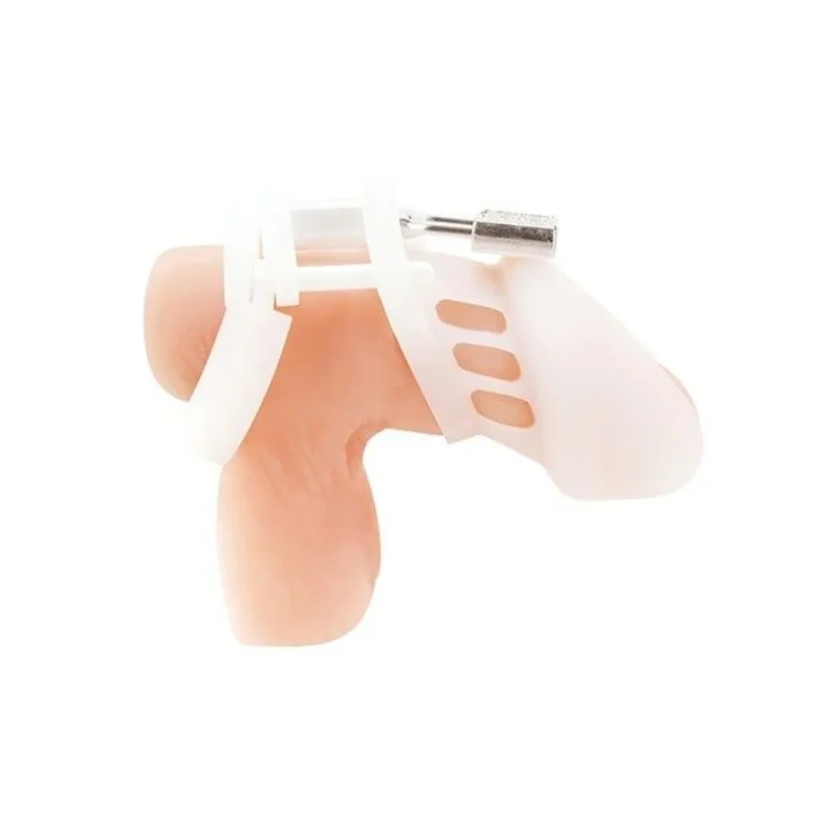 Blue Line Silicone Chastity Cage White - Image 3