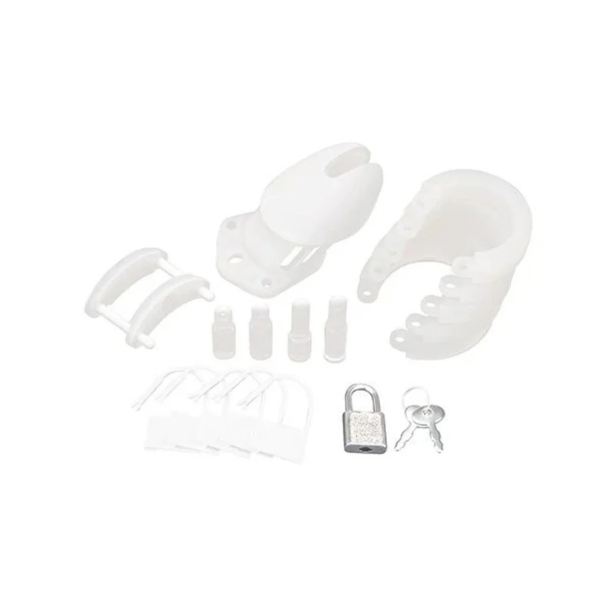 Blue Line Silicone Chastity Cage White - Image 4