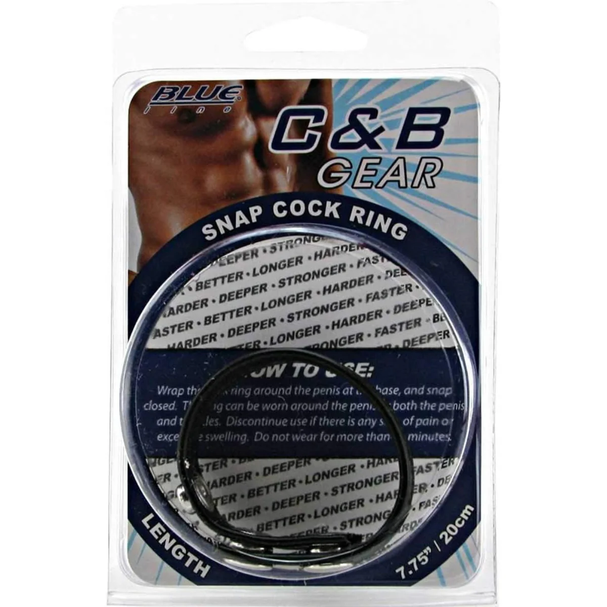 Blue Line Snap Cock Ring Black 7.75 Inch - Image 2