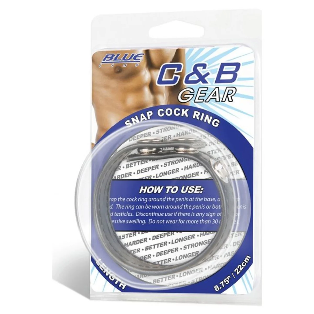 Blue Line Snap Cock Ring Black 8.75 Inch - Image 2