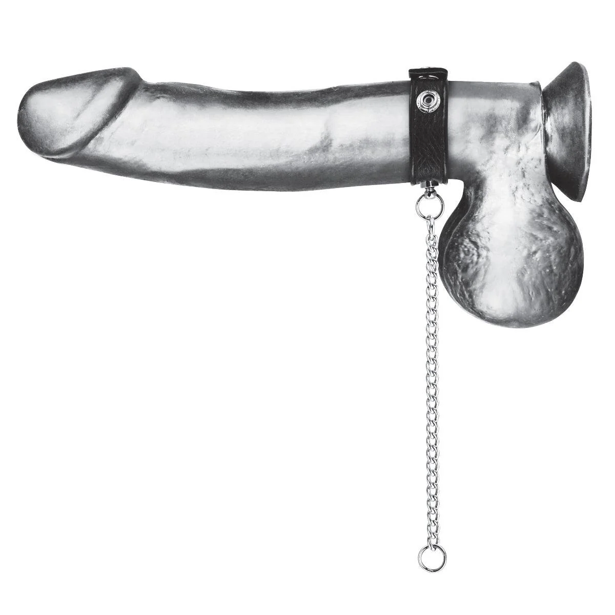 Blue Line Snap Cock Ring With Leash Black - Image 3