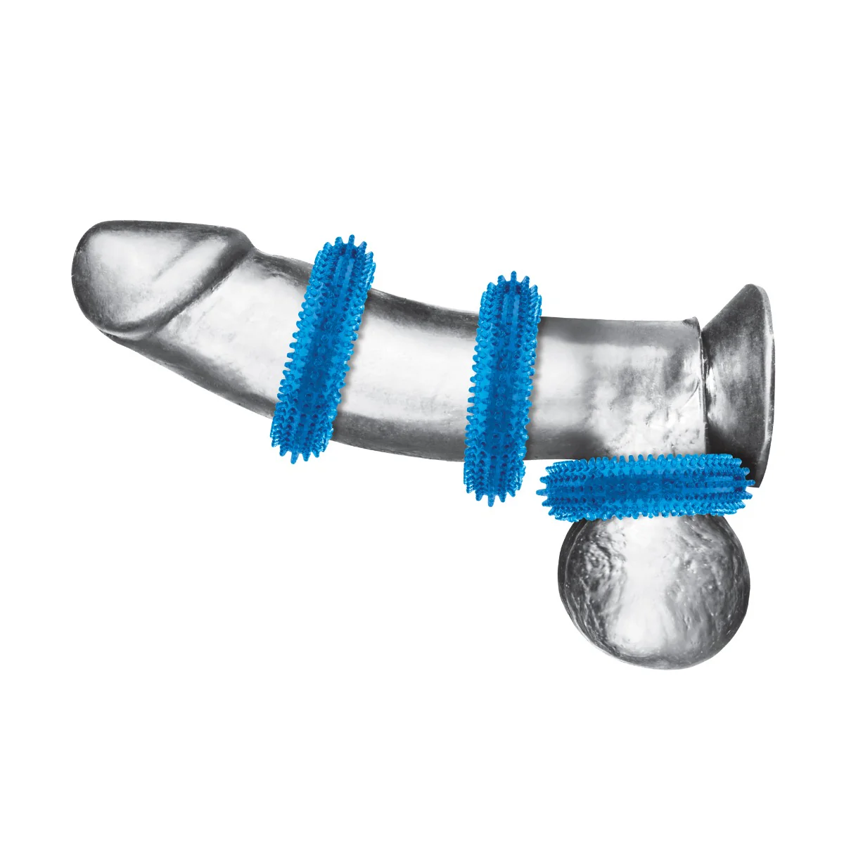 Blue Line Ultra Stim Stretch Cock Ring Set 3 Pack Blue - Image 5