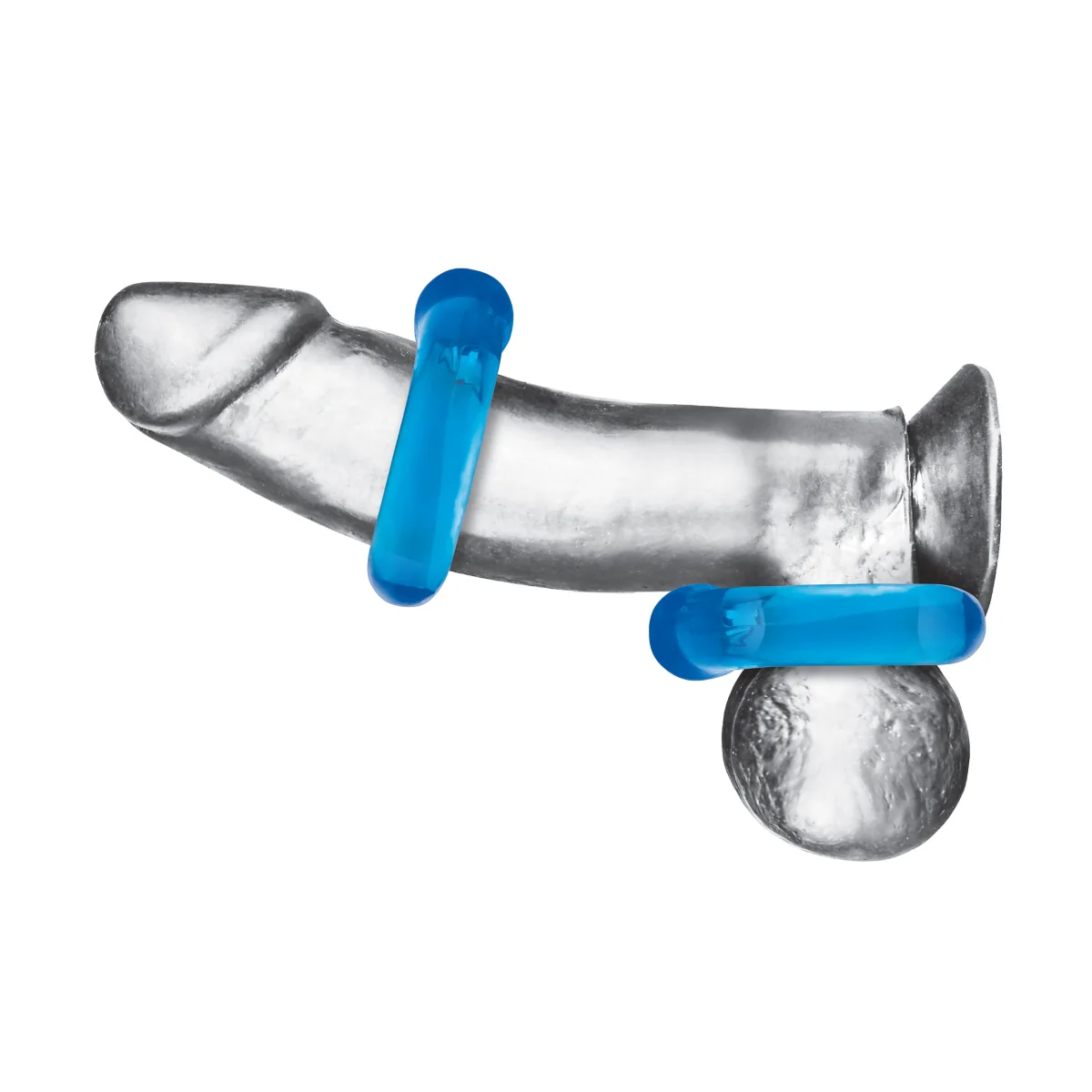 Blue Line Ultra Stretch Stamina Endurance Cock Ring Set 2 Pack Blue - Image 4
