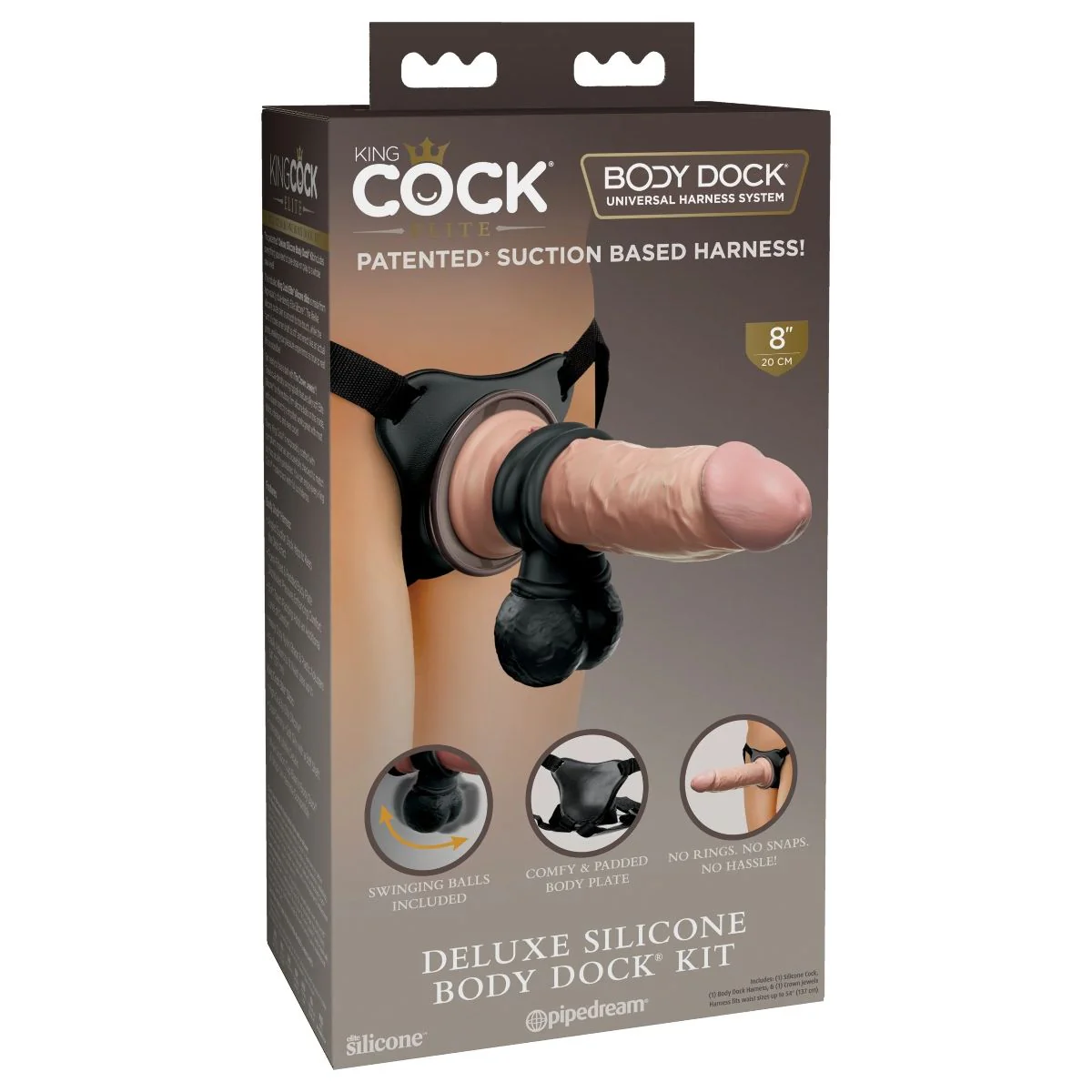 Body Dock King Cock Elite Deluxe Silicone Strap On Kit - Image 2