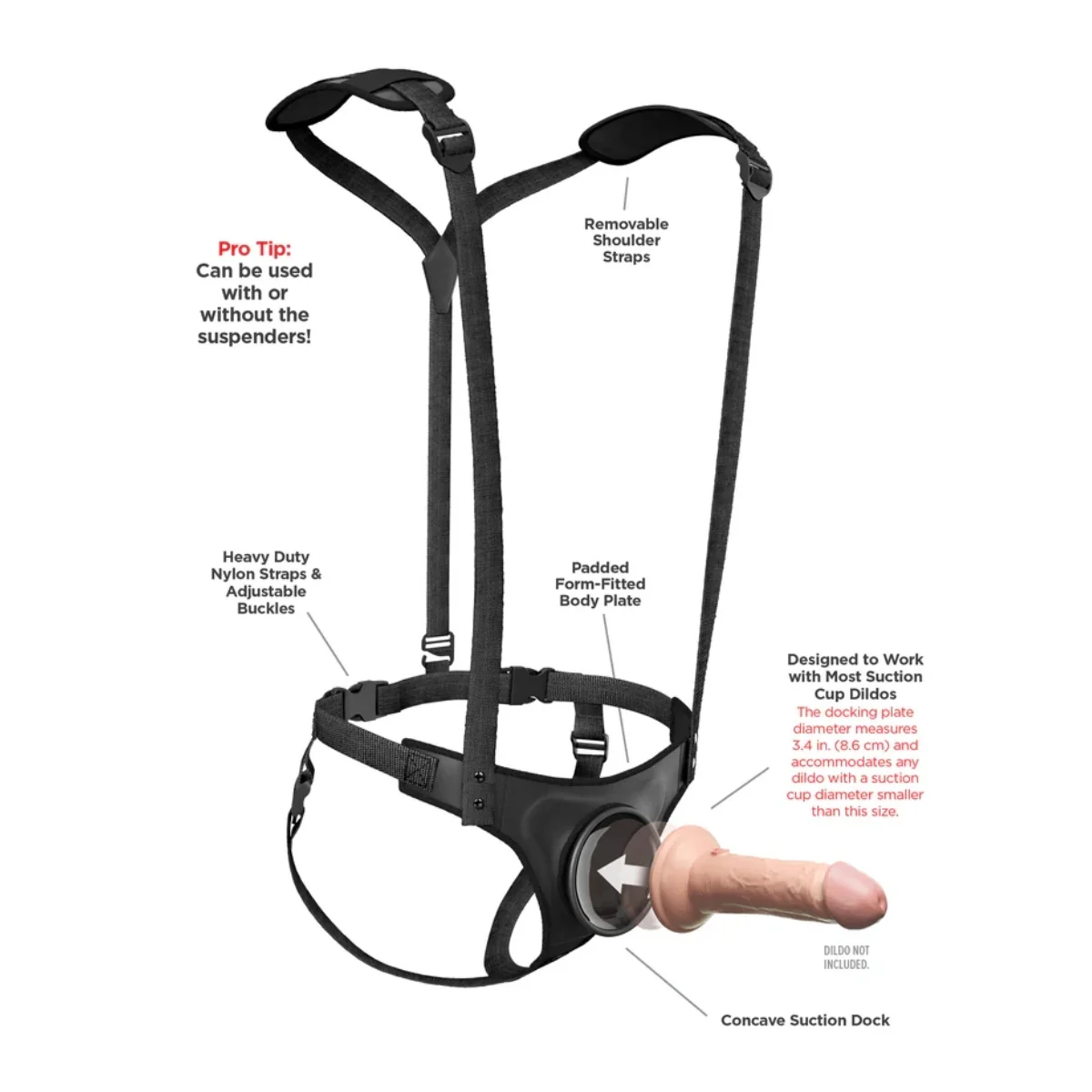 Body Dock Strap On Suspender Harness Black - Image 5