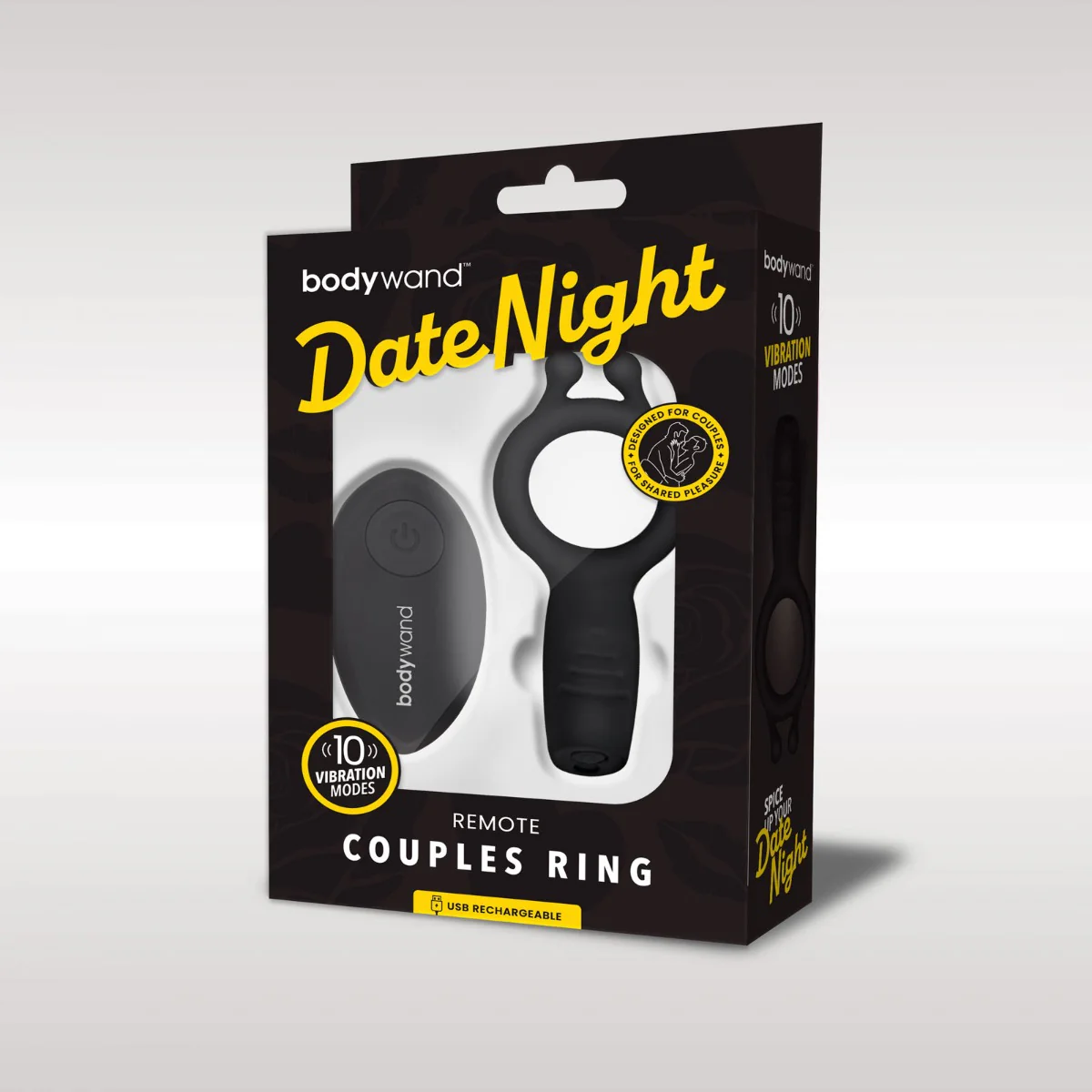 Bodywand Date Night Vibrating Couples Cock Ring With Remote Black - Image 2