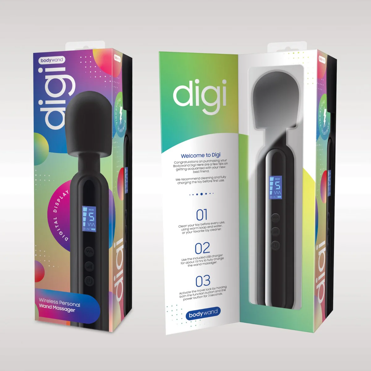 Bodywand Digi Wireless Personal Vibrating Wand Black - Image 2