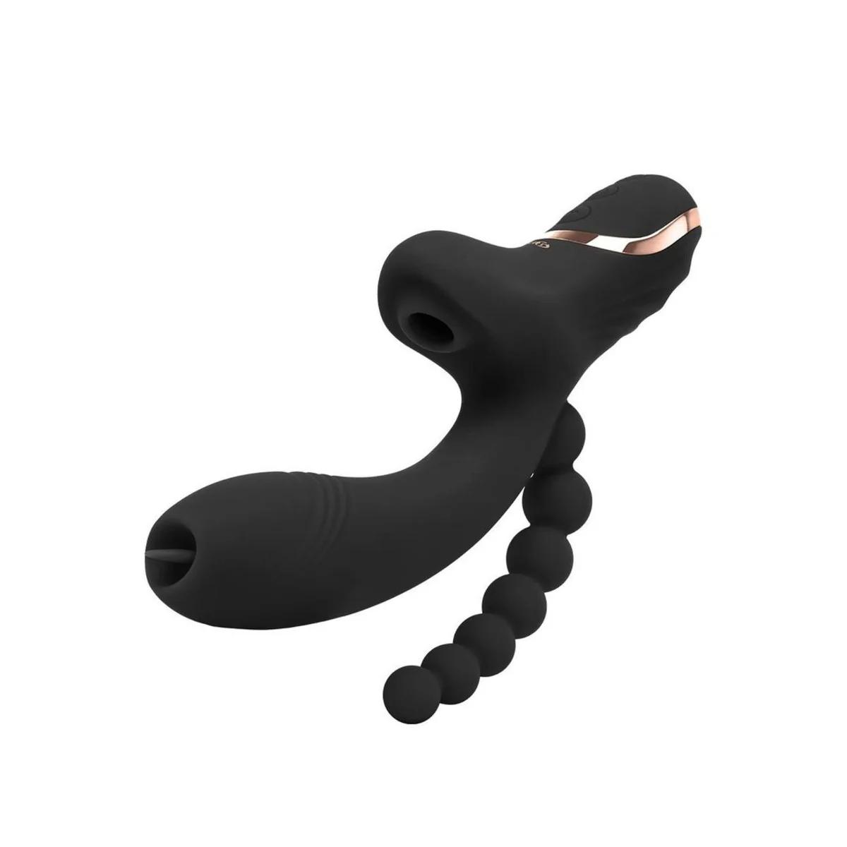 Bodywand G-Play Triple Stim G-Spot And Clitoral Suction Vibrator With Anal Beads Black - Image 3