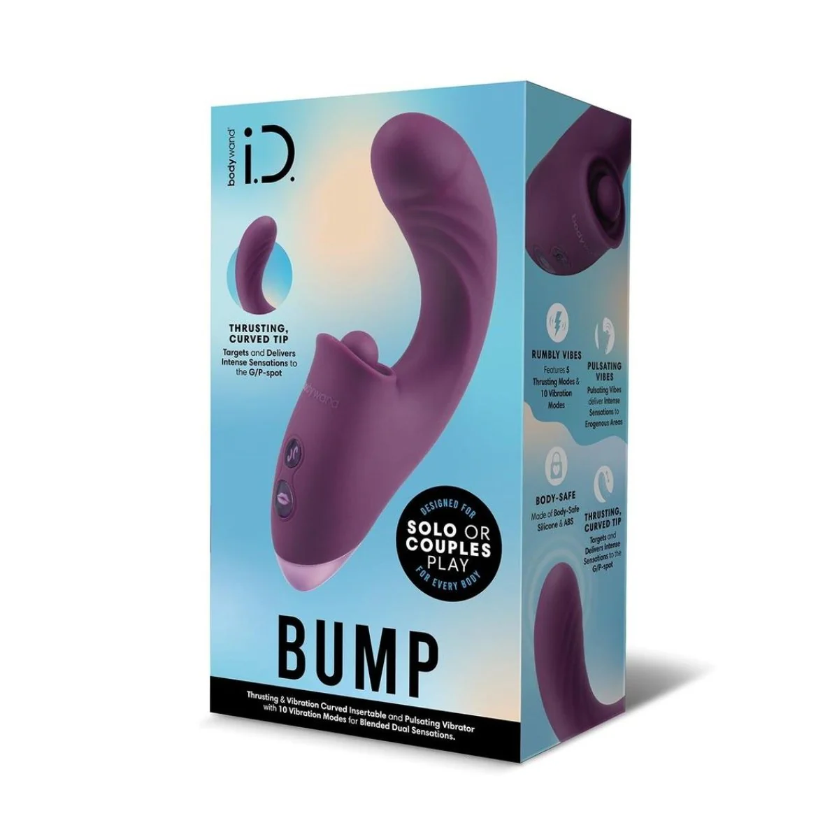 Bodywand ID Bump Curved Dual Stimulating Vibrator Wine Purple - Image 2
