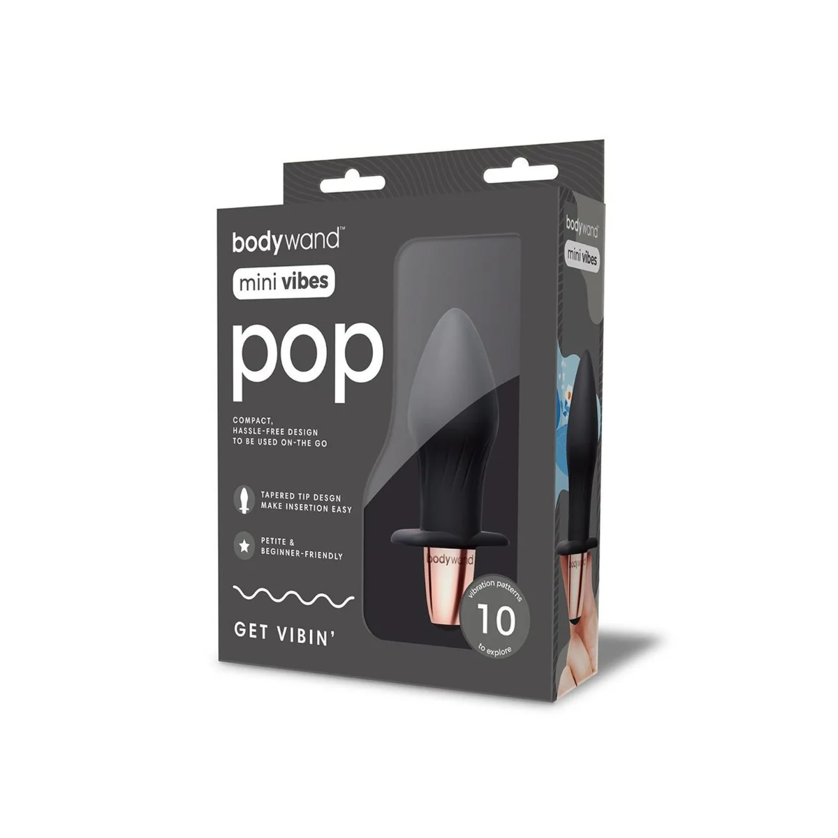 Bodywand Mini Vibes Pop Vibrating Butt Plug Black - Image 2
