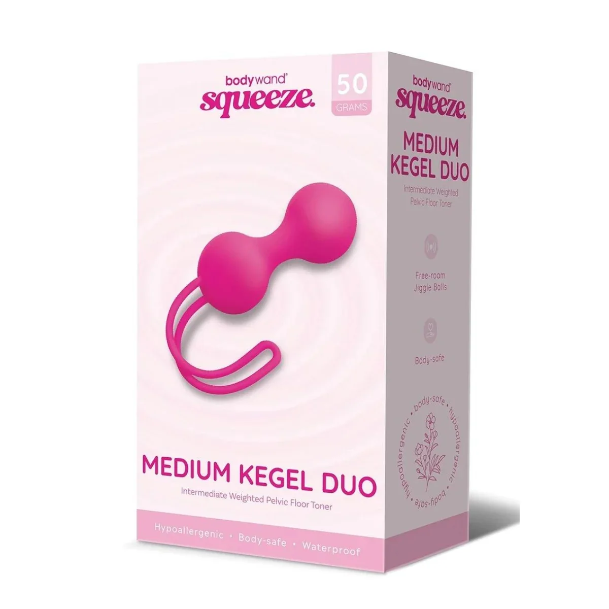 Bodywand Squeeze Medium Weighted Kegel Duo Balls Pink - Image 2
