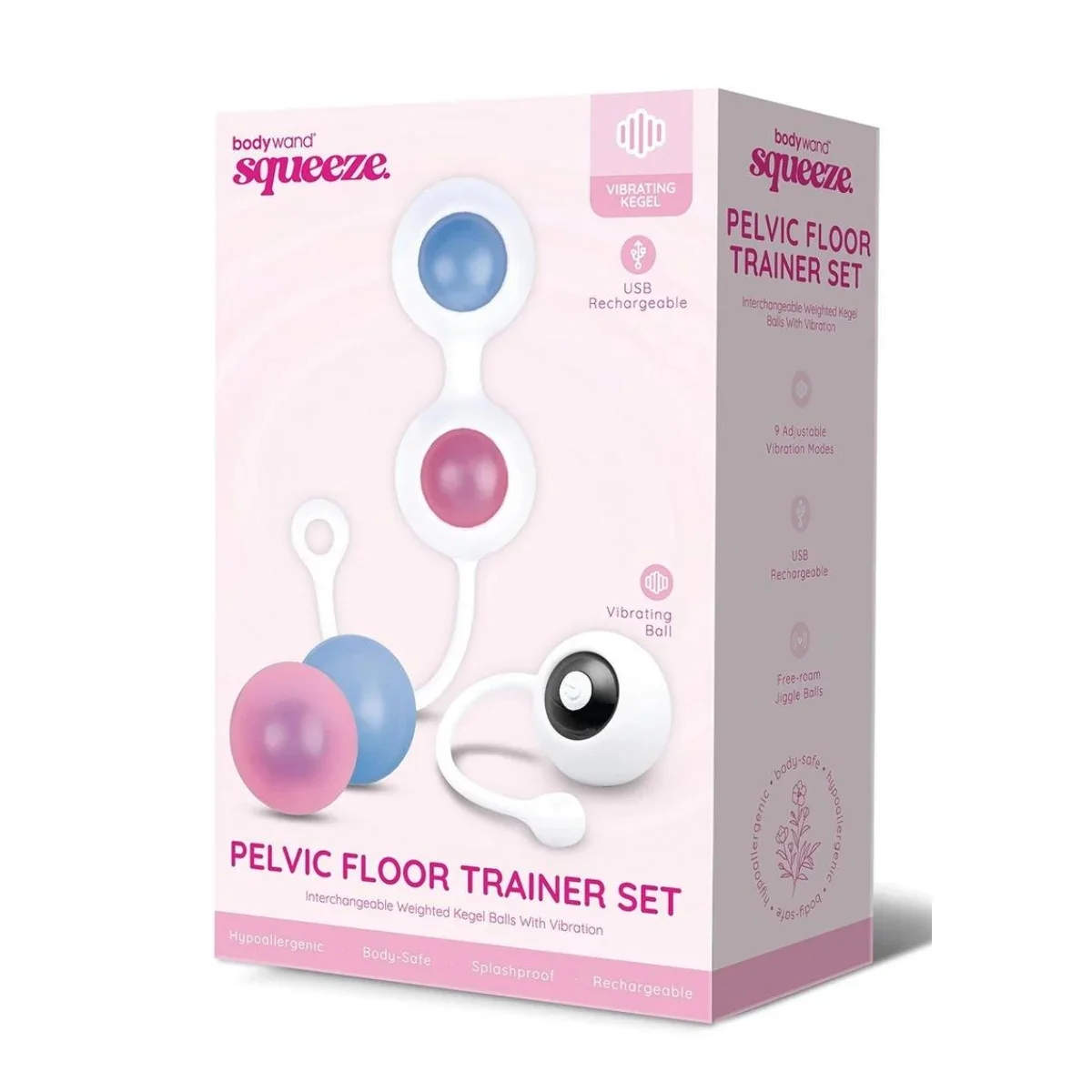 Bodywand Squeeze Vibrating Pelvic Floor Trainer Set Blue Pink - Image 2