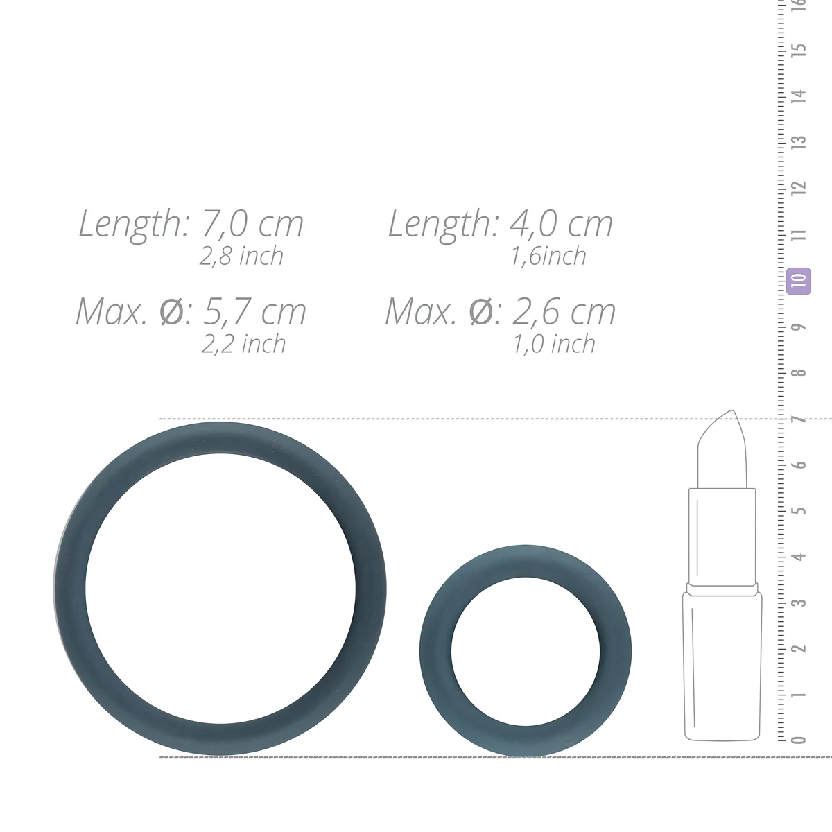 Boners 6 Piece Wide Cock Ring Set Grey - Image 3