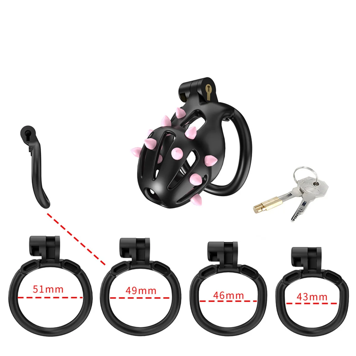 Cellmate FlexiSpike Chastity Cage Size 1 Black - Image 4
