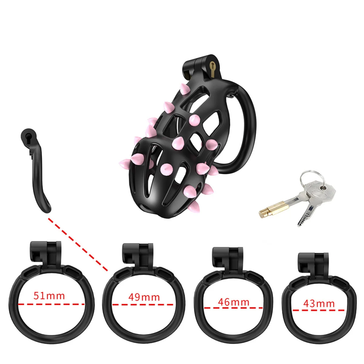 Cellmate FlexiSpike Chastity Cage Size 2 Black - Image 4