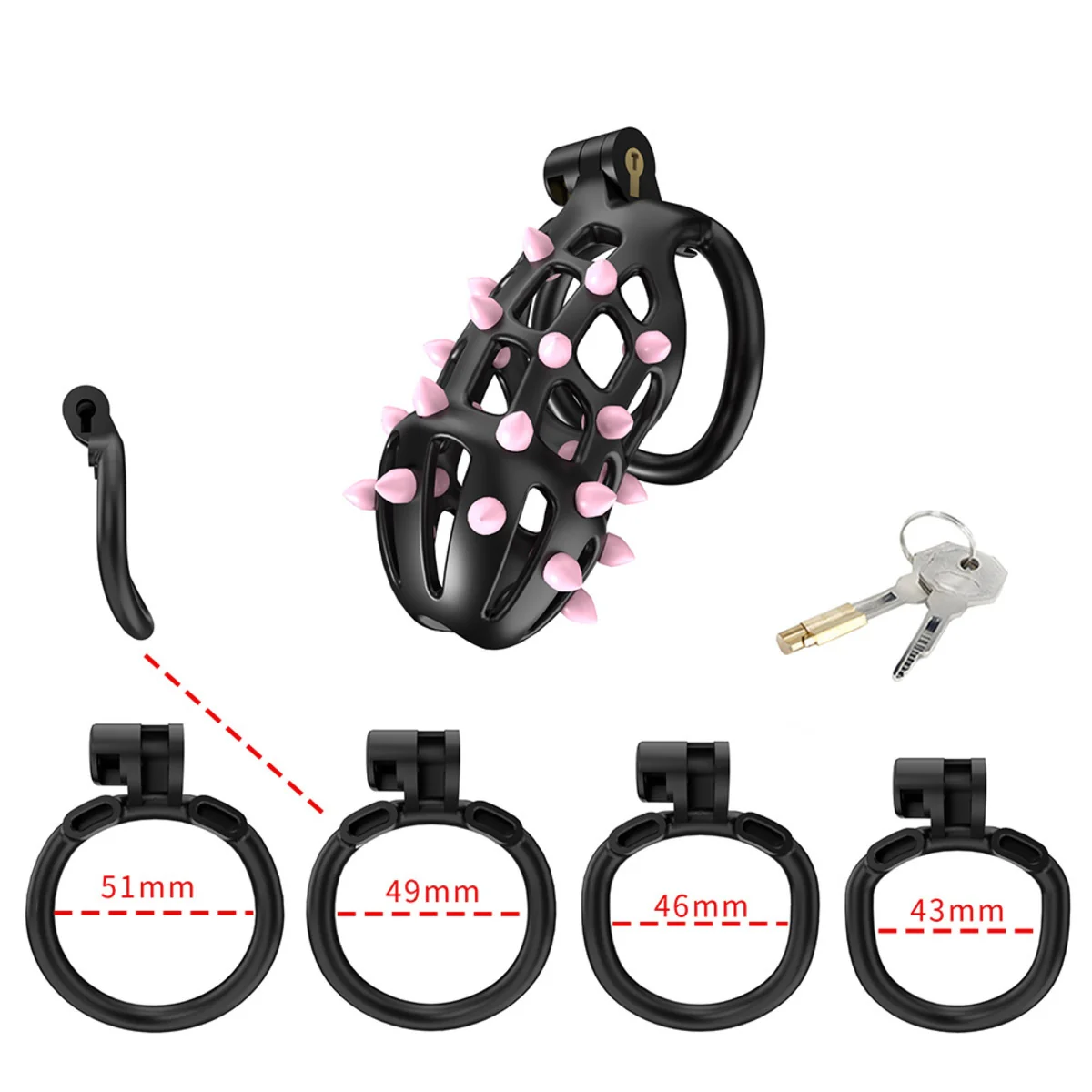 Cellmate FlexiSpike Chastity Cage Size 3 Black - Image 4