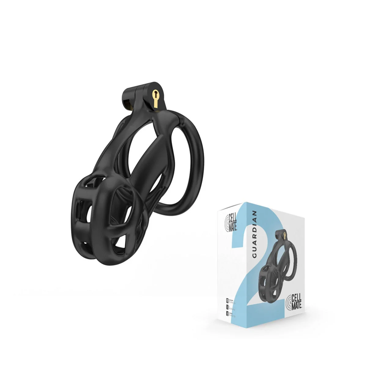 Cellmate Guardian Chastity Cage Size 2 Black - Image 3