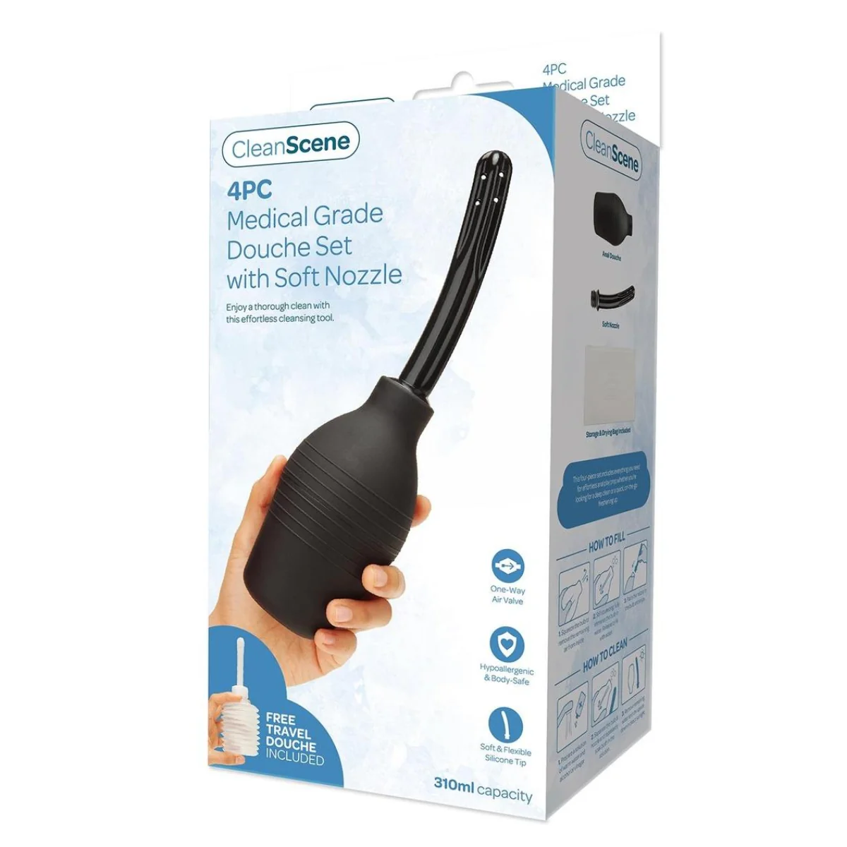 Clean Scene 4 Piece Medical Grade Douche Set With Soft Nozzle - Image 2