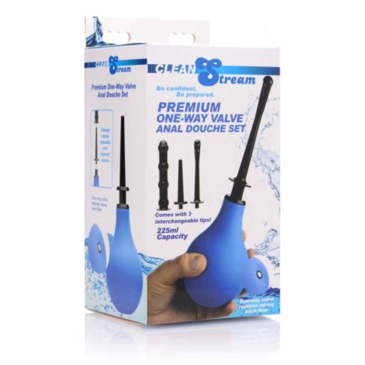 Cleanstream Premium One Way Valve Anal Douche Set Blue - Image 2