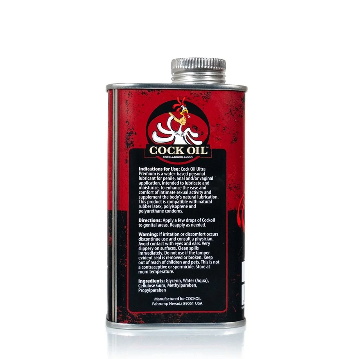 Cock Oil Water Based Lube Metal Can 9oz - Image 2