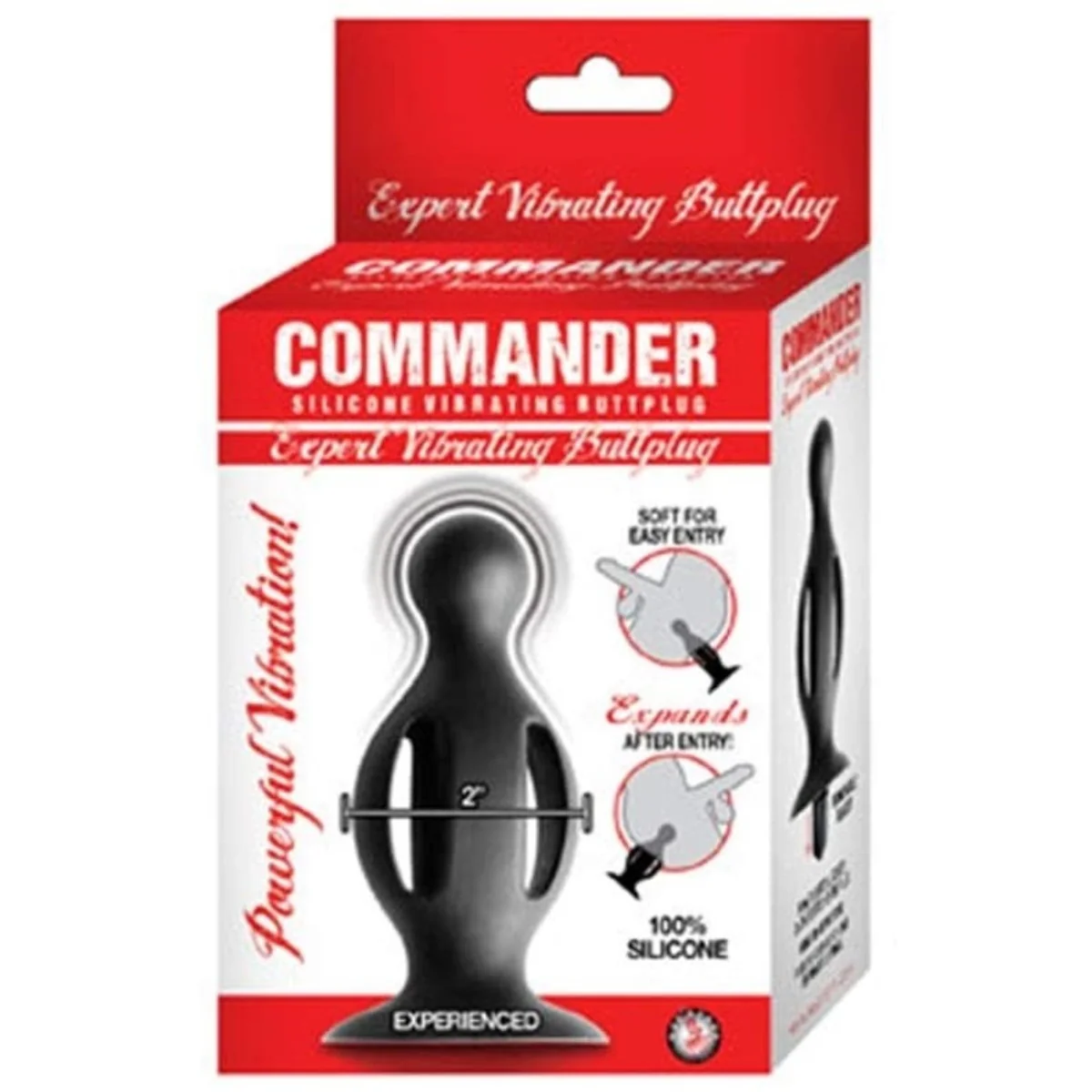 Commander Expert Vibrating Butt Plug Silicone Black - Image 2