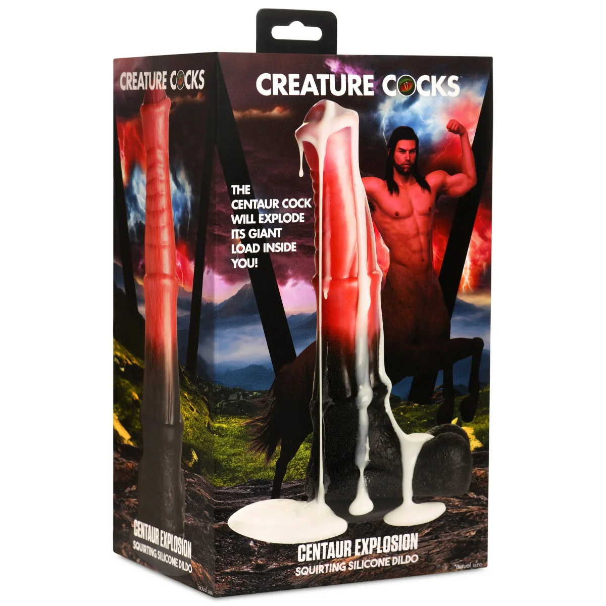 Creature Cocks Centaur Explosion Squirting Silicone Dildo Red Black - Image 2