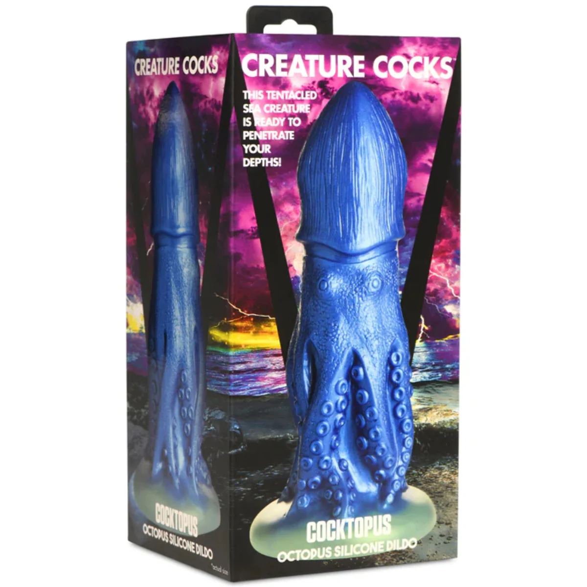 Creature Cocks Cocktopus Octopus Silicone Dildo Blue - Image 2