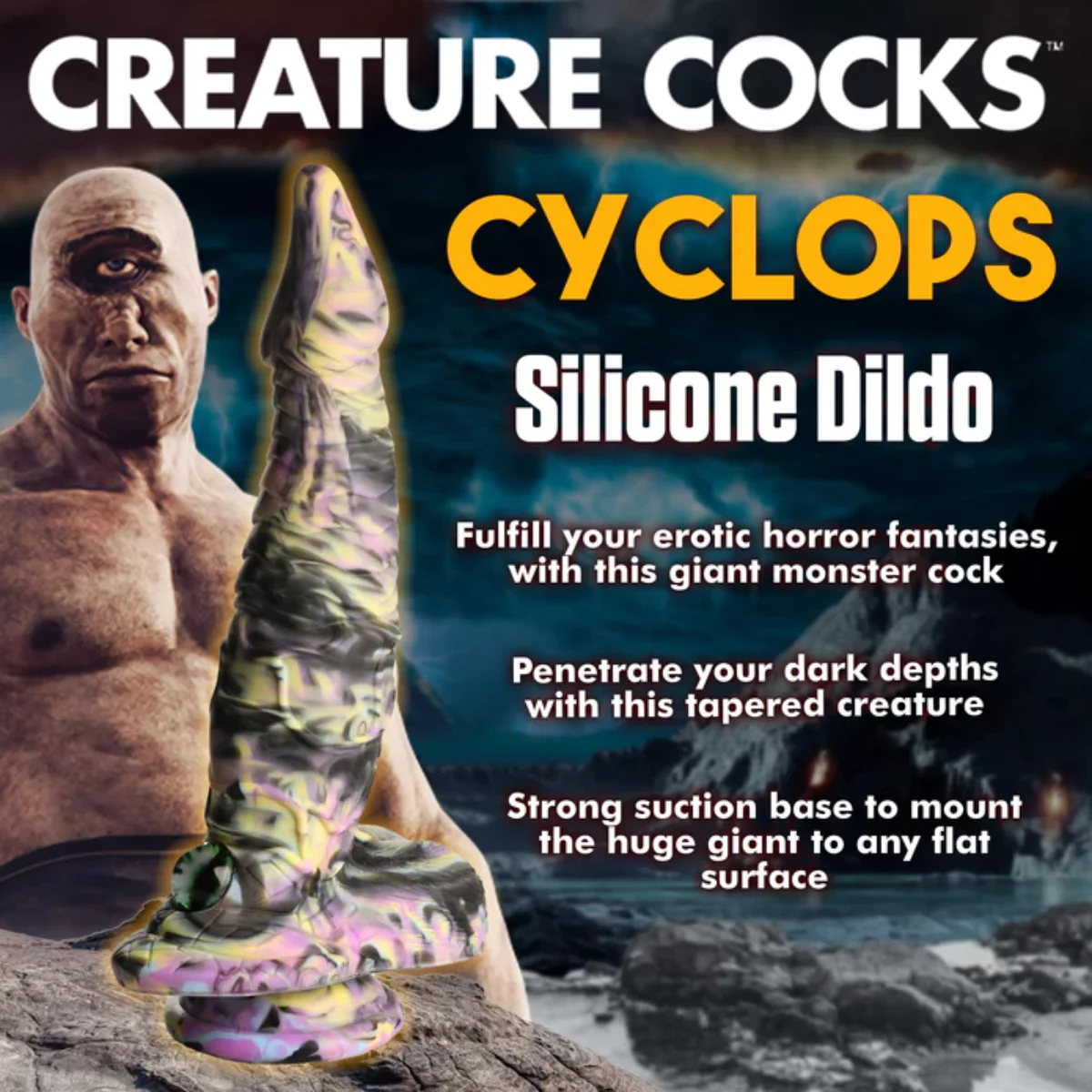 Creature Cocks Cyclops Monster Silicone Dildo Multi Colour - Image 4