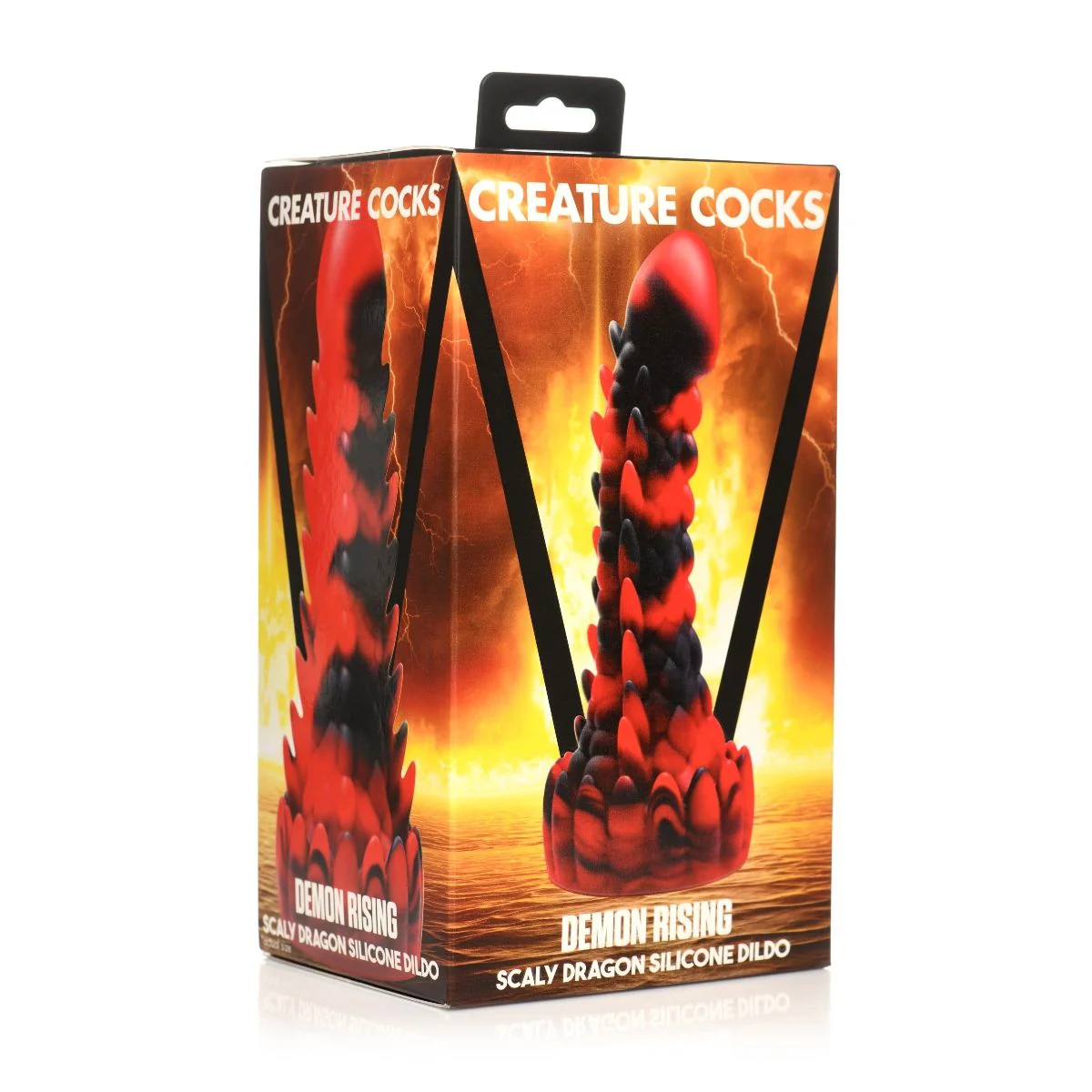 Creature Cocks Demon Rising Scaly Dragon Silicone Dildo Red Black - Image 2