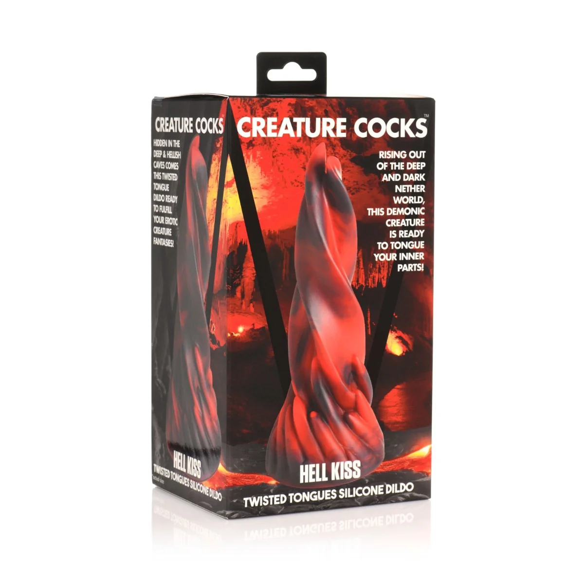 Creature Cocks Hell Kiss Twisted Tongues Silicone Dildo Red Black - Image 2