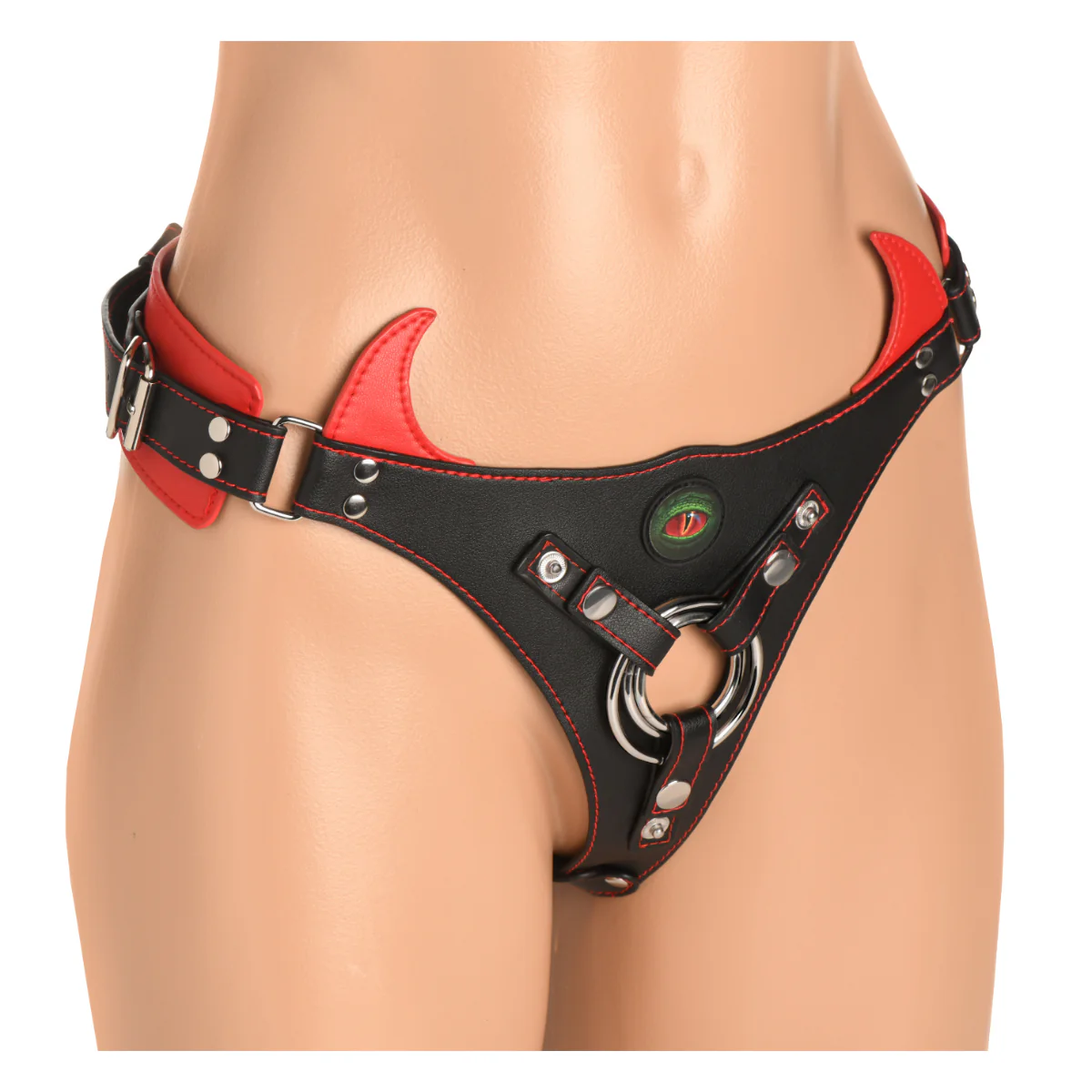 Creature Cocks Horny Devil Strap-On Harness Red Black - Image 3