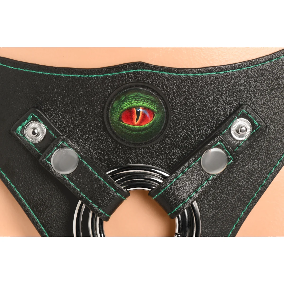 Creature Cocks Horny Play Strap-On Harness Green Black - Image 6