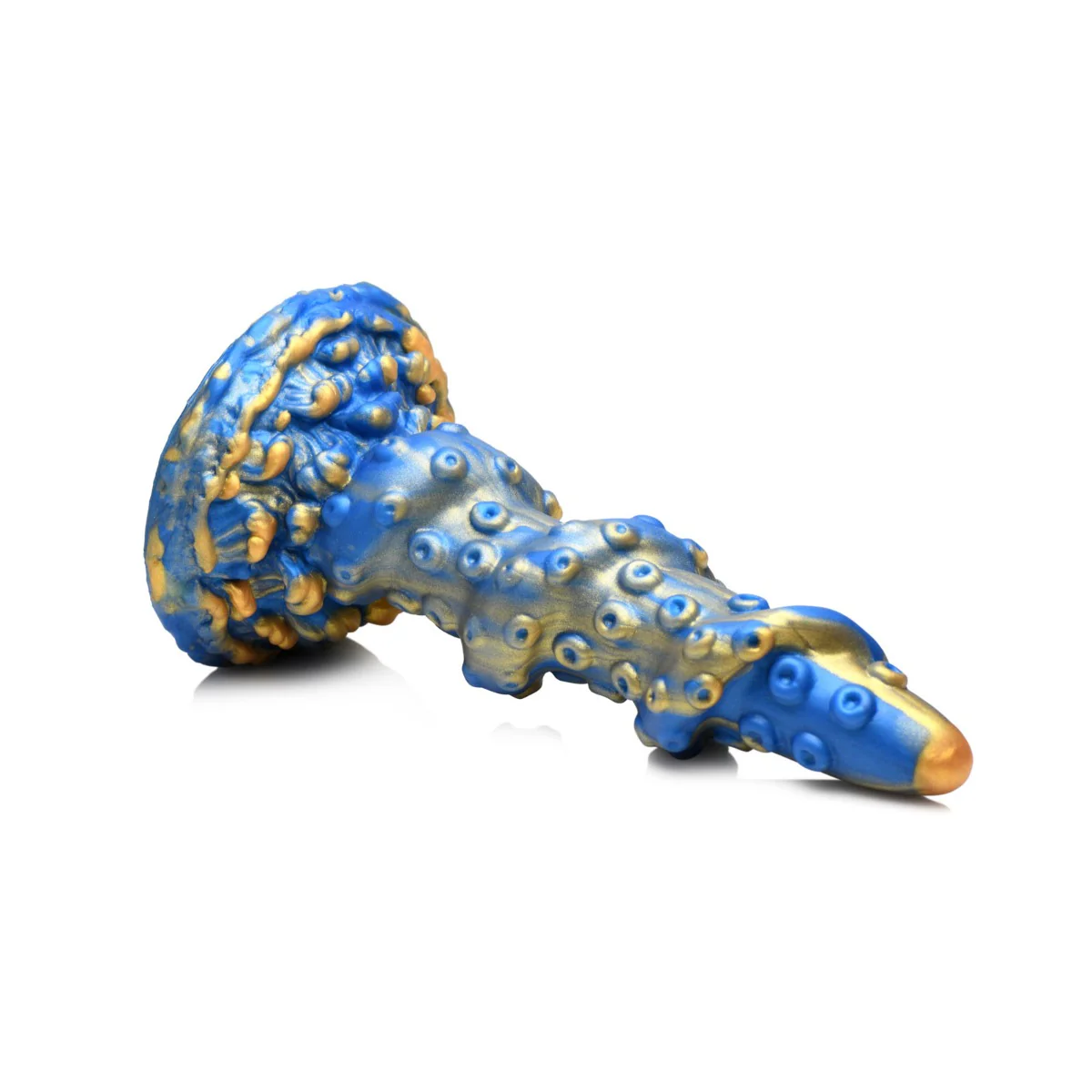 Creature Cocks Lord Kraken Tentacled Silicone Dildo Blue Gold - Image 3