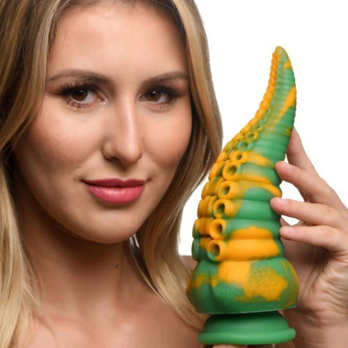 Creature Cocks Monstropus Tentacled Monster Silicone Dildo Yellow Green - Image 4
