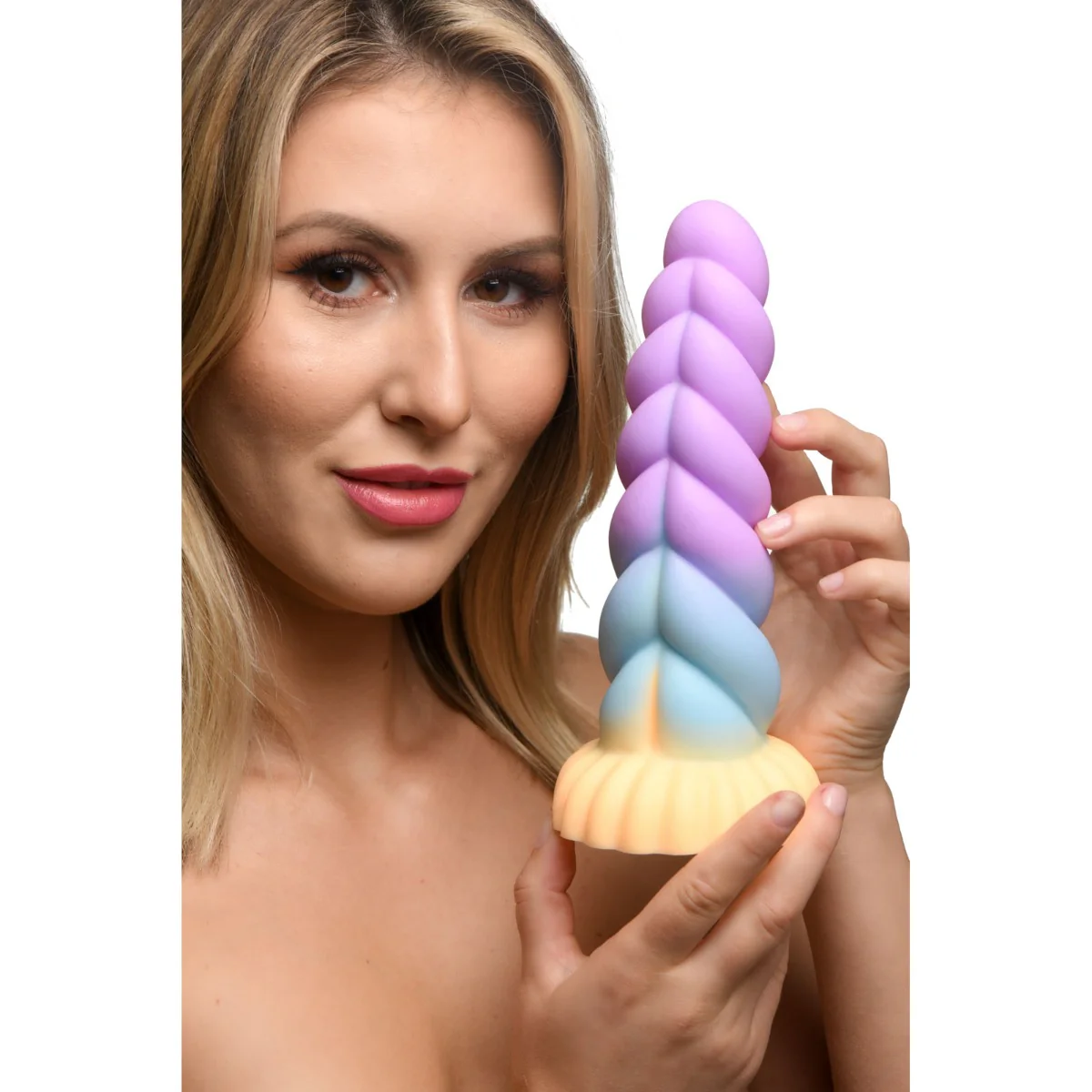Creature Cocks Mystique Silicone Unicorn Dildo Purple Blue Orange - Image 5