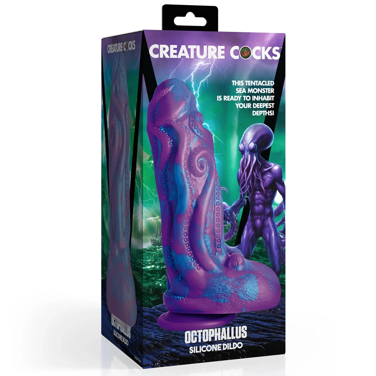 Creature Cocks Octophallus Silicone Dildo Purple Blue - Image 2