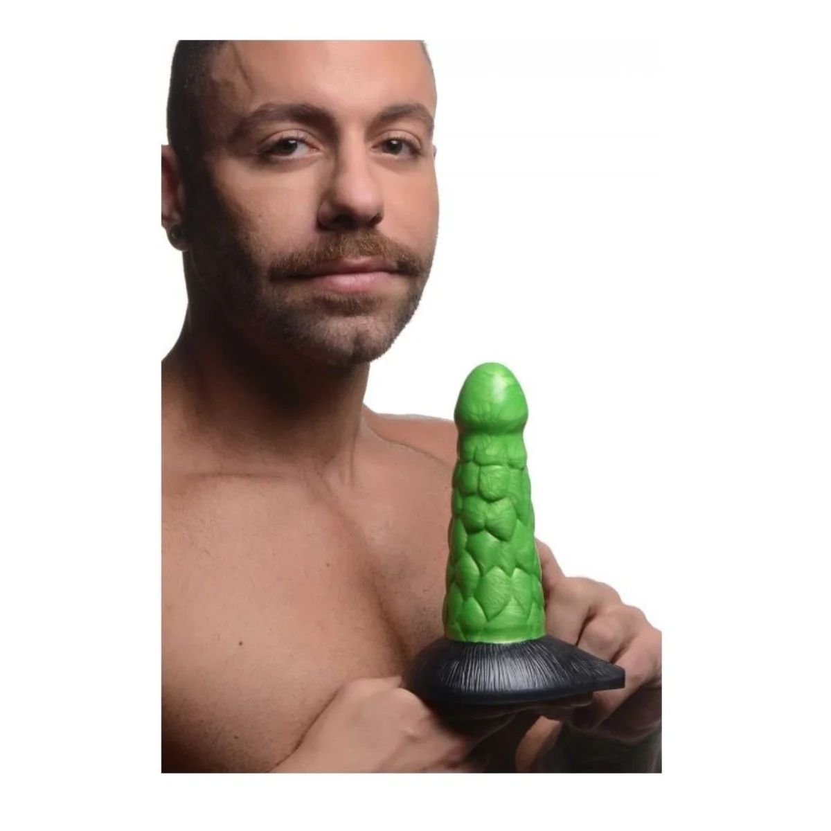 Creature Cocks Radioactive Reptile Thick Scaly Silicone Dildo Green - Image 4