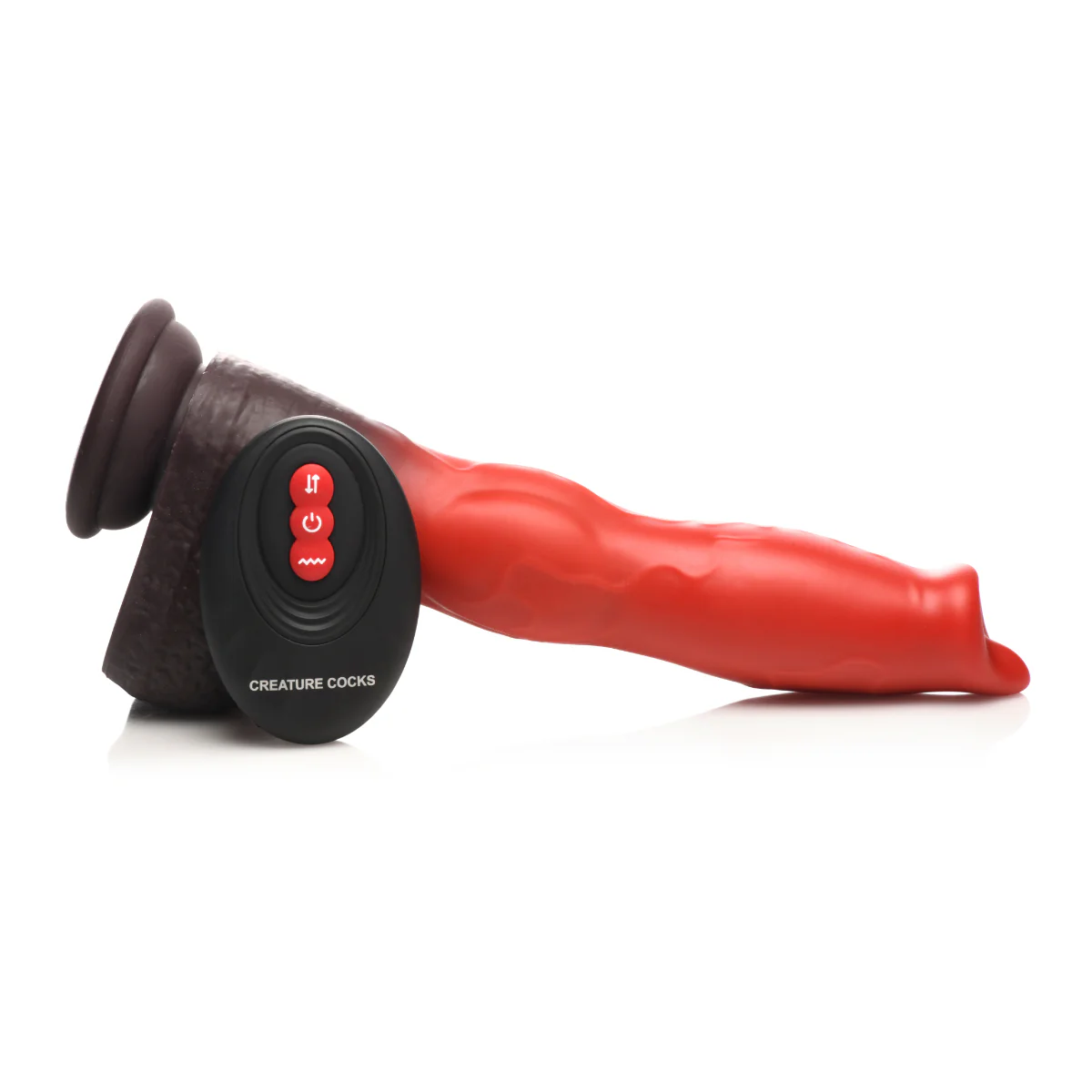 Creature Cocks Ramming Hound Thrusting & Vibrating Silicone Dildo Black Red - Image 3