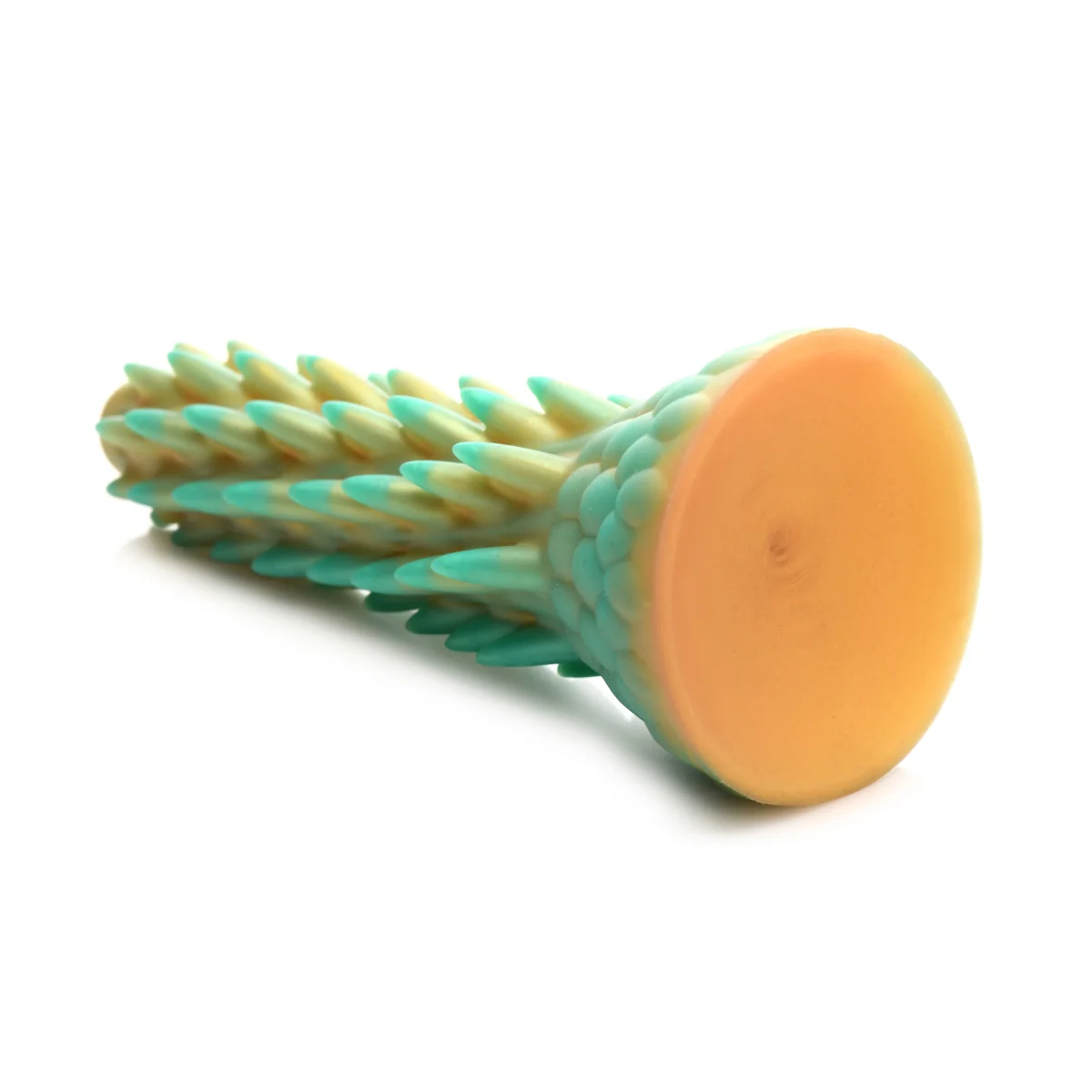 Creature Cocks Stegosaurus Spiky Reptile Silicone Dildo Gold Teal - Image 5