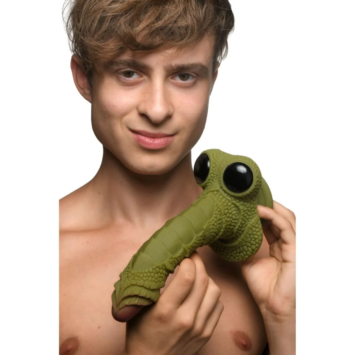 Creature Cocks Swamp Monster Scaly Silicone Dildo Green - Image 5
