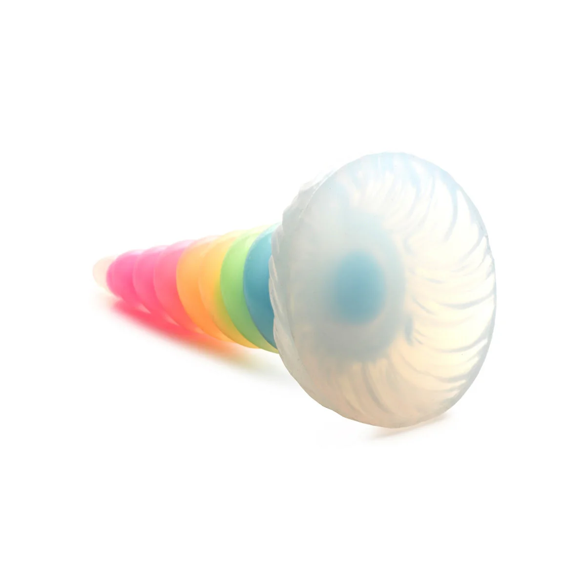 Creature Cocks Uni-Glow Glow In The Dark Silicone Dildo Rainbow - Image 5