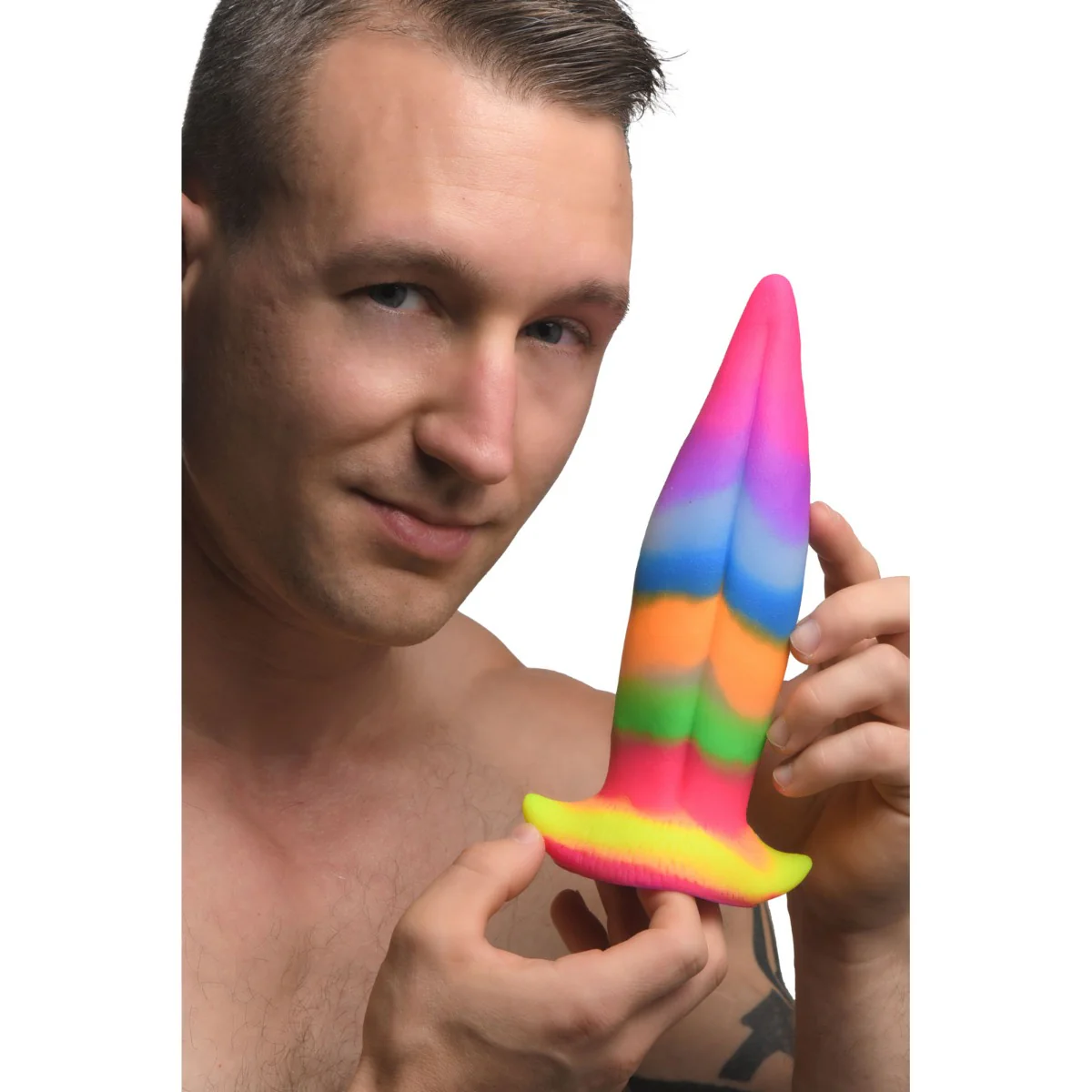 Creature Cocks Unicorn Kiss Glow In The Dark Silicone Dildo Multi Colour - Image 5