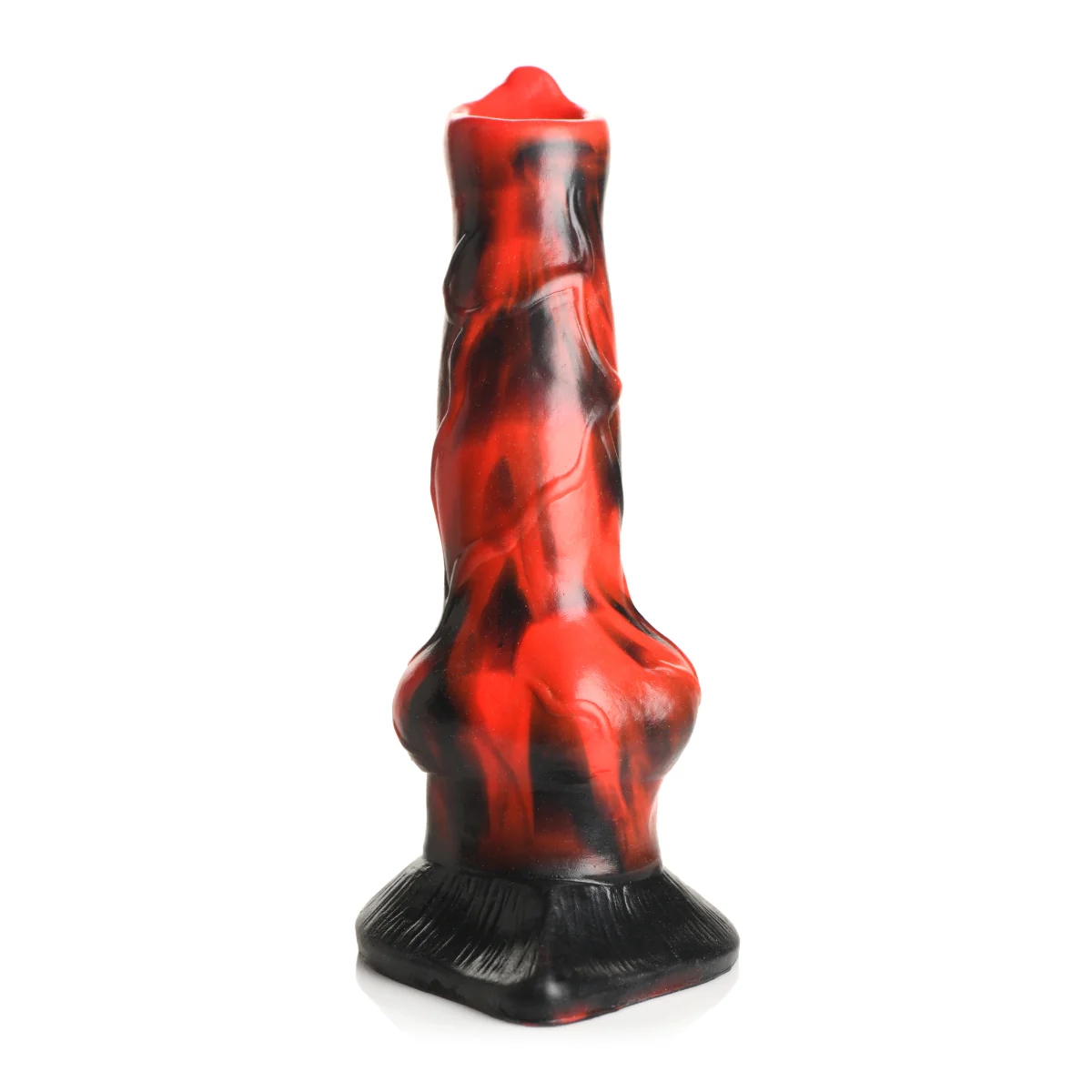 Creature Cocks Vibra Beast Vibrating Silicone Dildo Black Red - Image 4