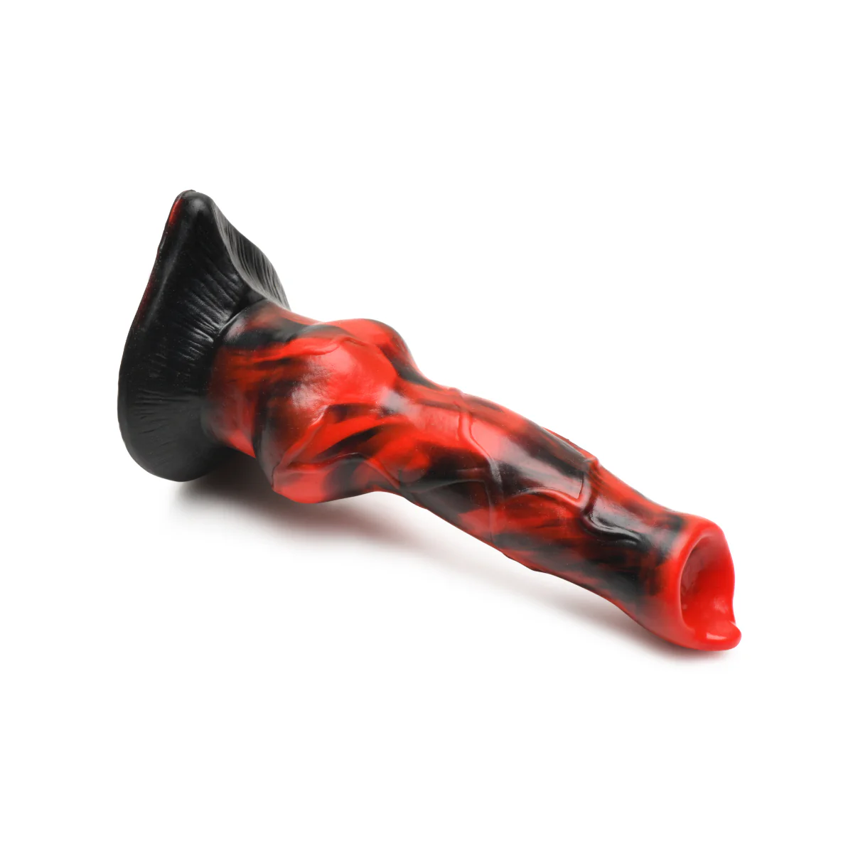 Creature Cocks Vibra Beast Vibrating Silicone Dildo Black Red - Image 5