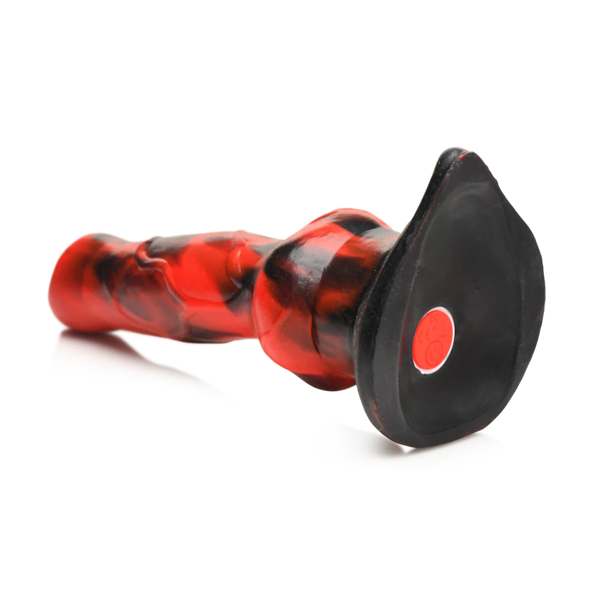 Creature Cocks Vibra Beast Vibrating Silicone Dildo Black Red - Image 6